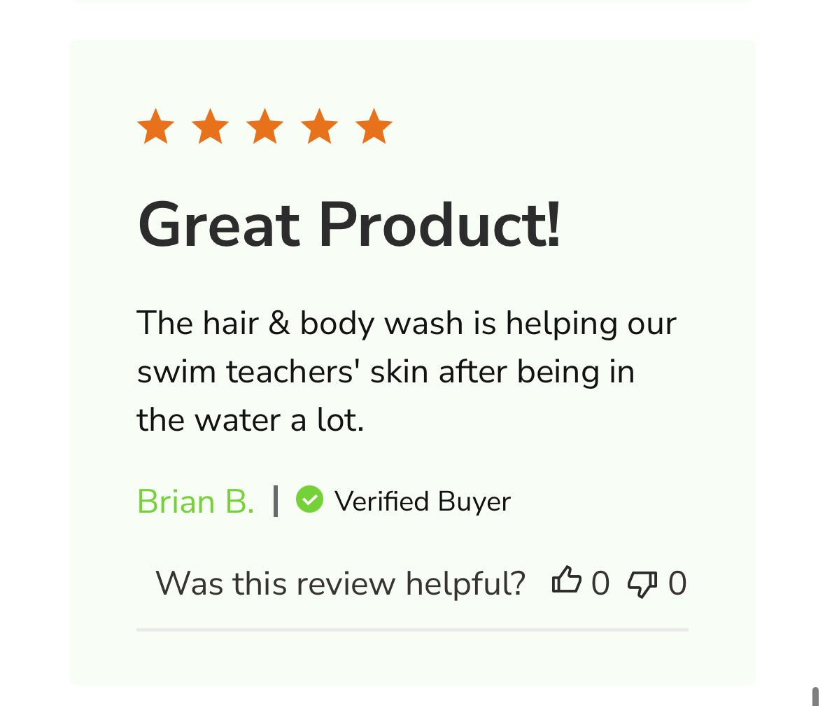 Burrows Best Hair & Body Wash - Chlorine & Saltwater Removal (12 oz) - Swimming with Confidence