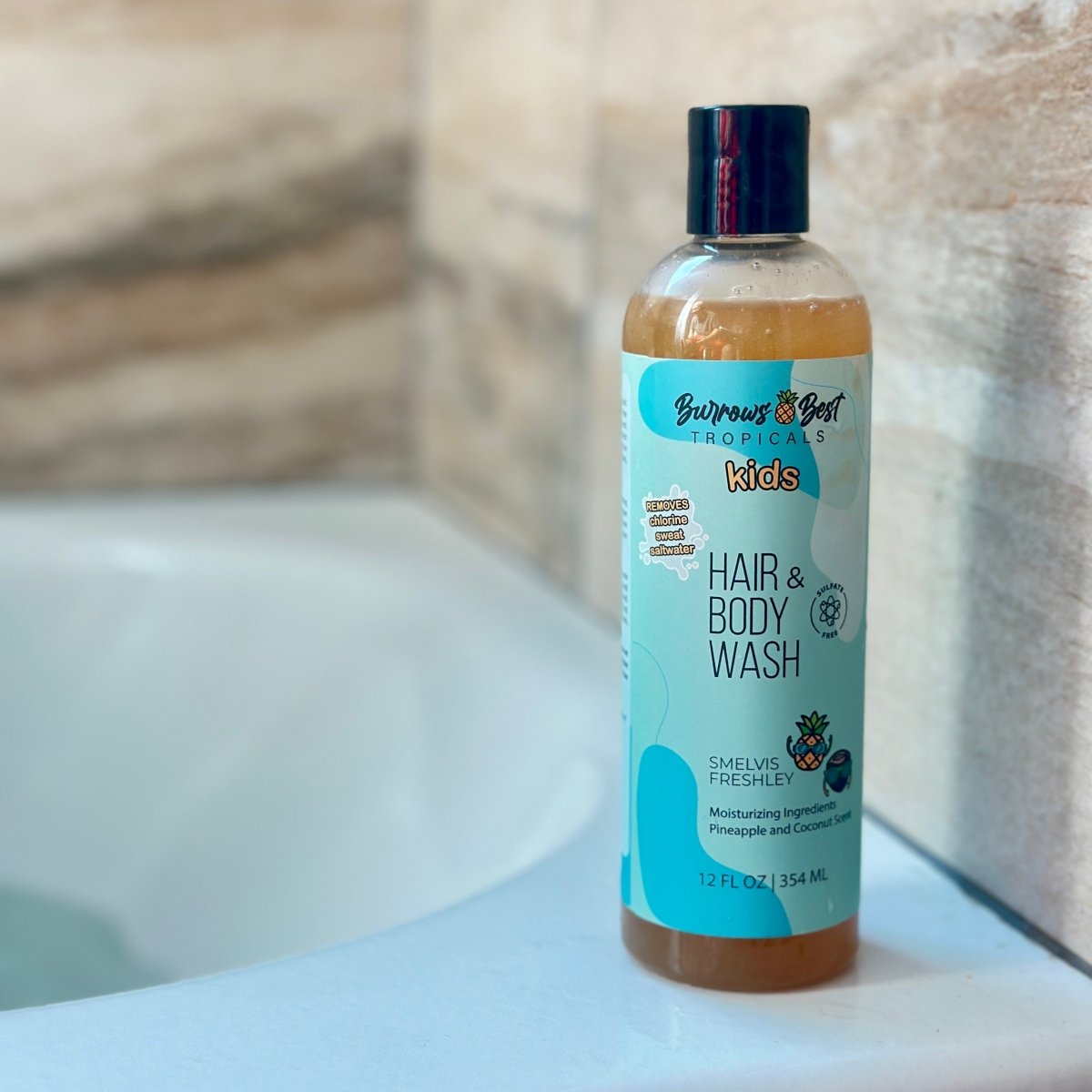 Burrows Best Hair & Body Wash - Chlorine & Saltwater Removal (12 oz) - Swimming with Confidence