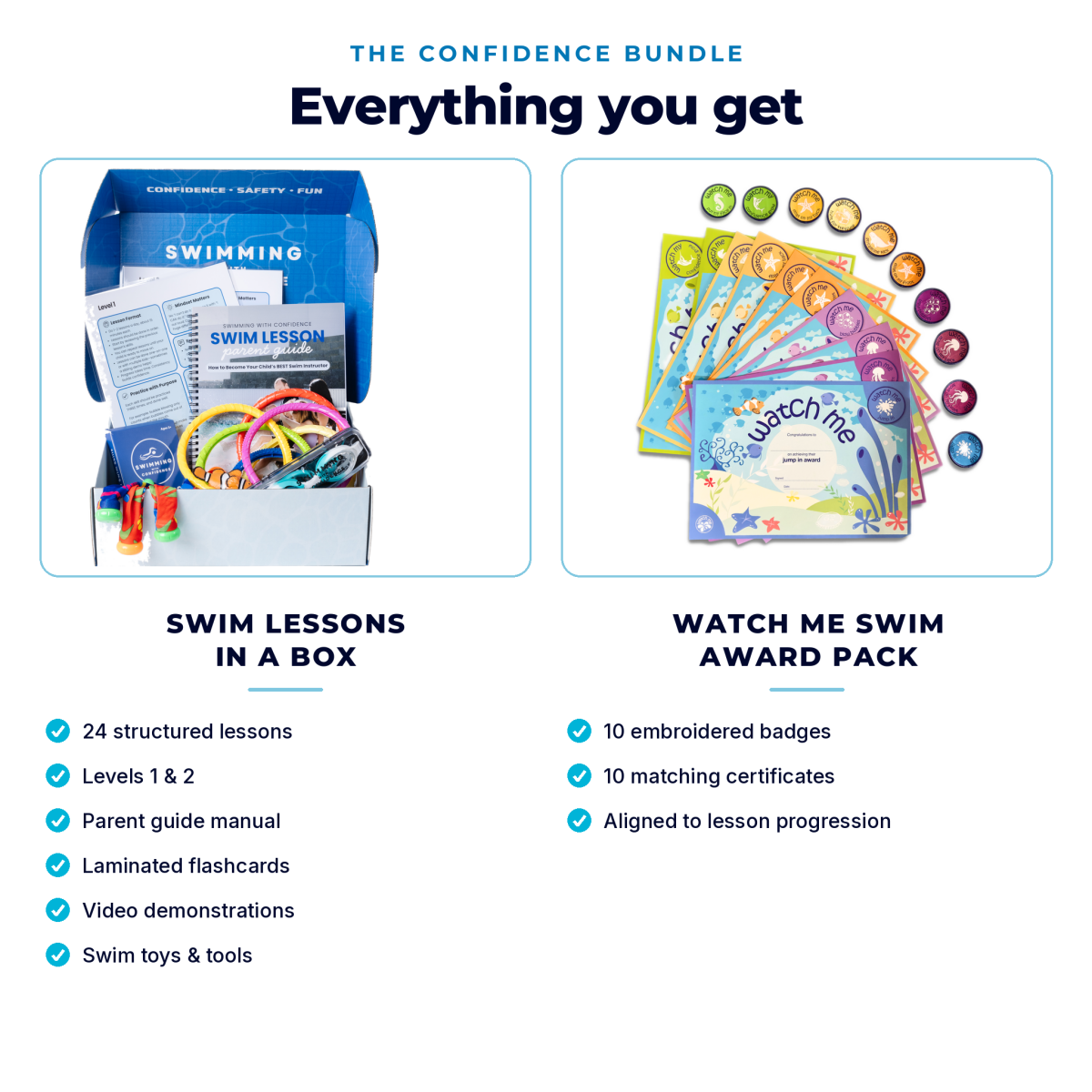 Confidence Bundle: Swim Lessons in a Box + Watch Me Swim Awards - Swimming with Confidence