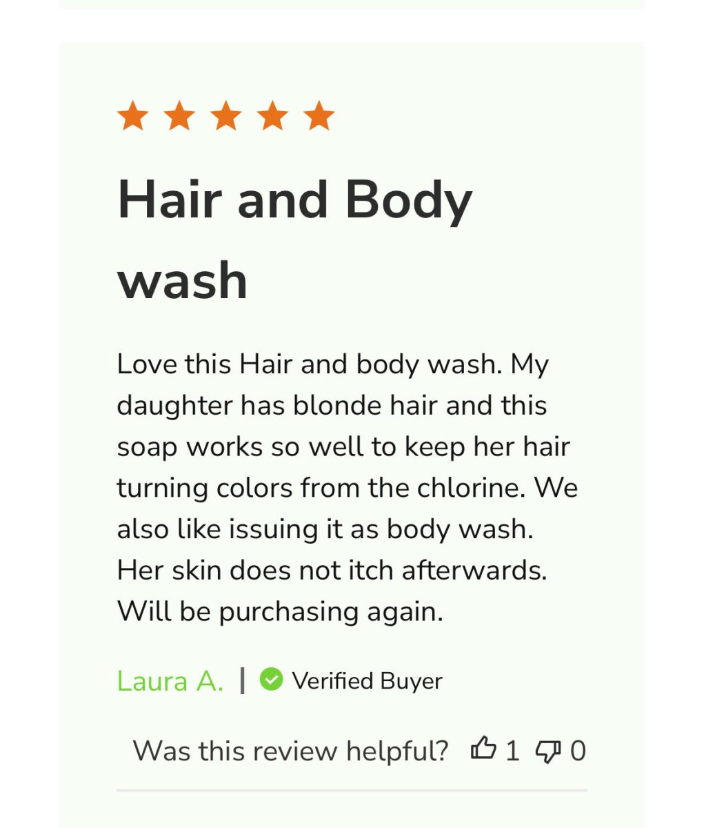 Burrows Best Hair & Body Wash - Chlorine & Saltwater Removal (12 oz) - Swimming with Confidence