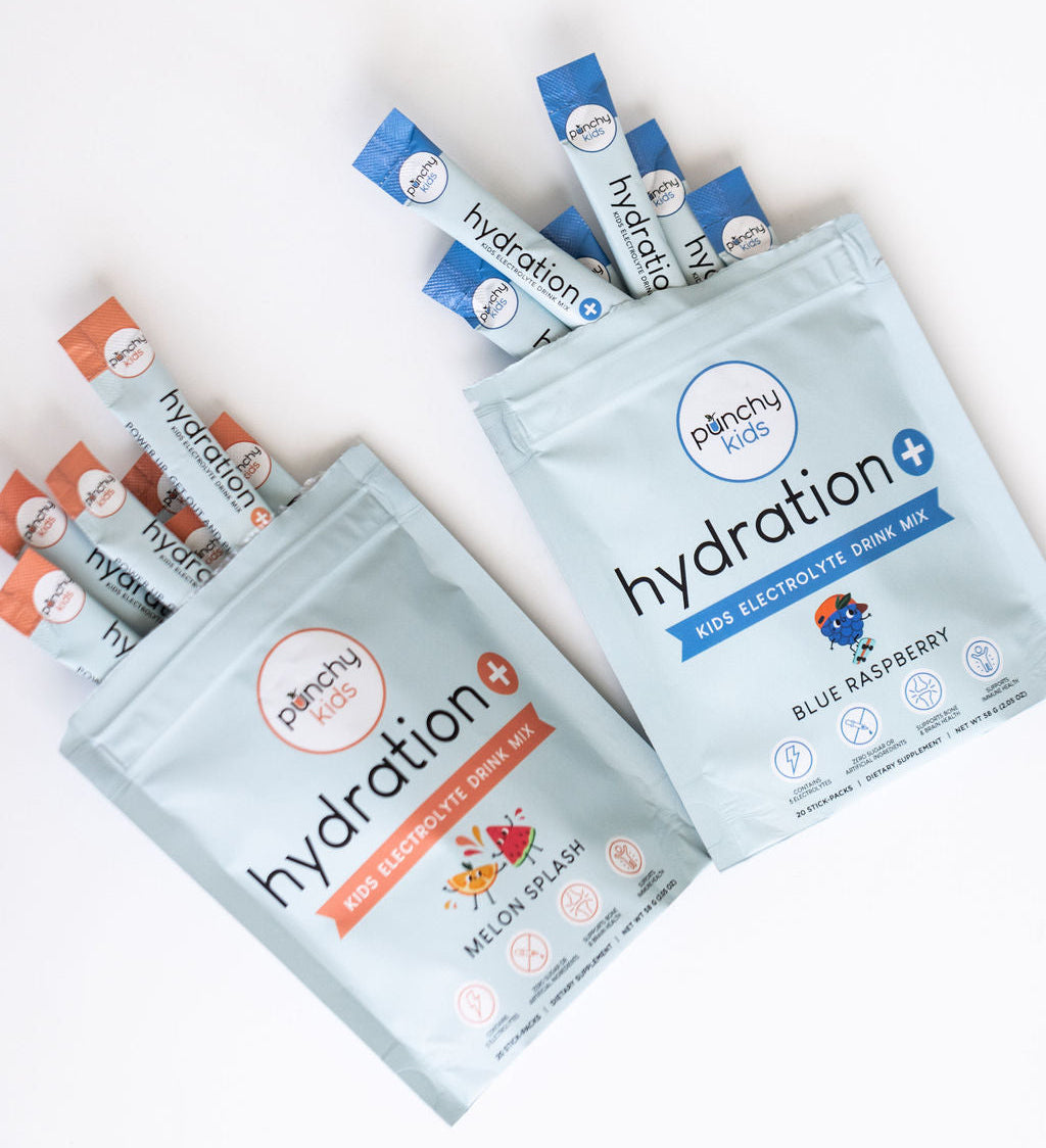 2 open bags of hydration + sticks melon splash and blue raspberry