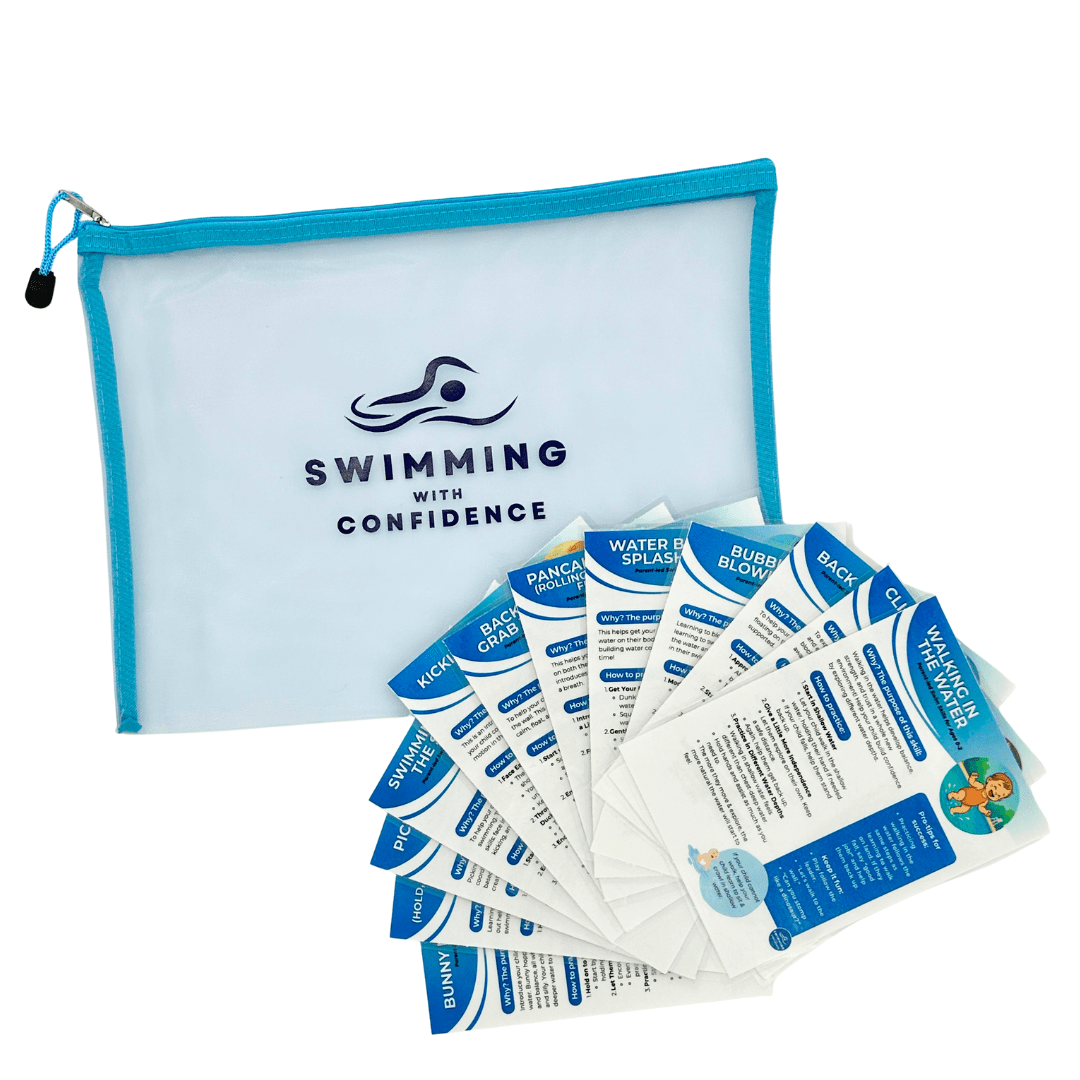 Parent - Led Swim Skills for Ages 0–2 | DIY Mom & Me Swim Course | Laminated Skill Cards - Swimming with Confidence